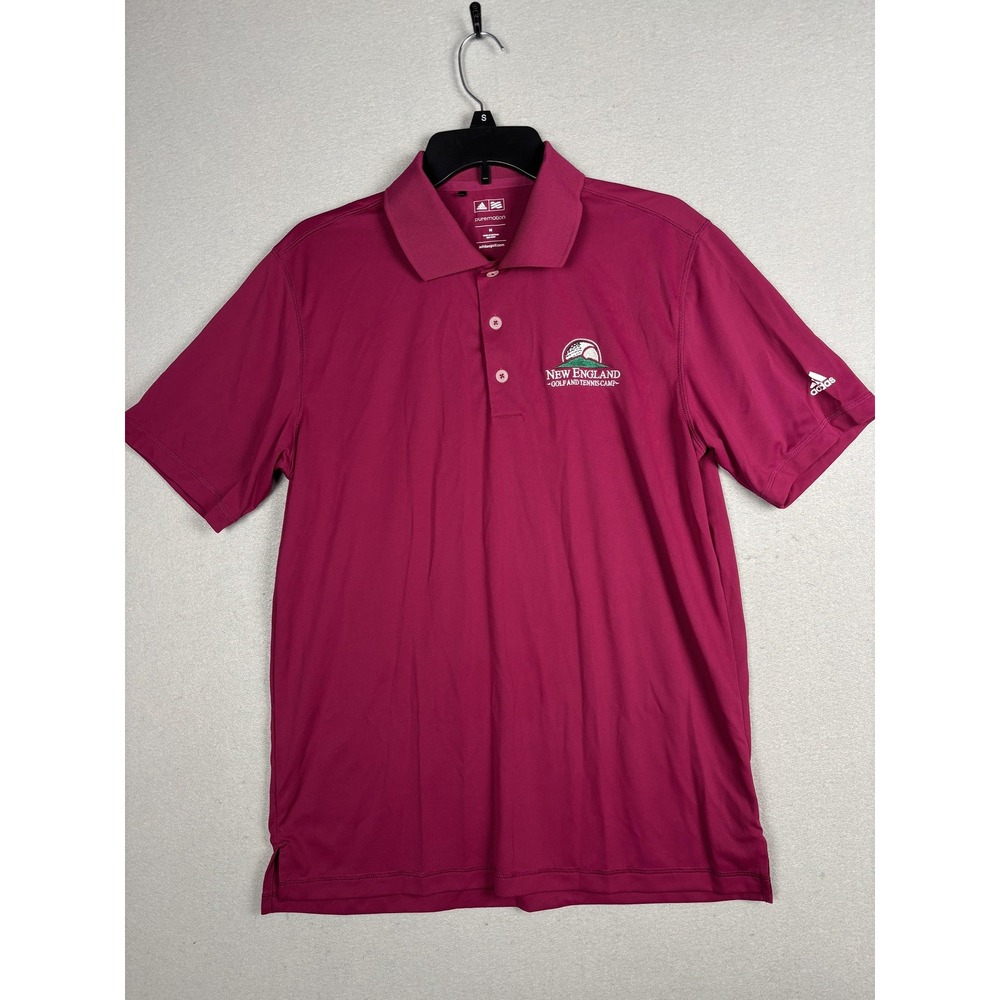 Adidas Golf Polo Shirt Mens Medium Pink Puremotion New England Golf Tennis Camp